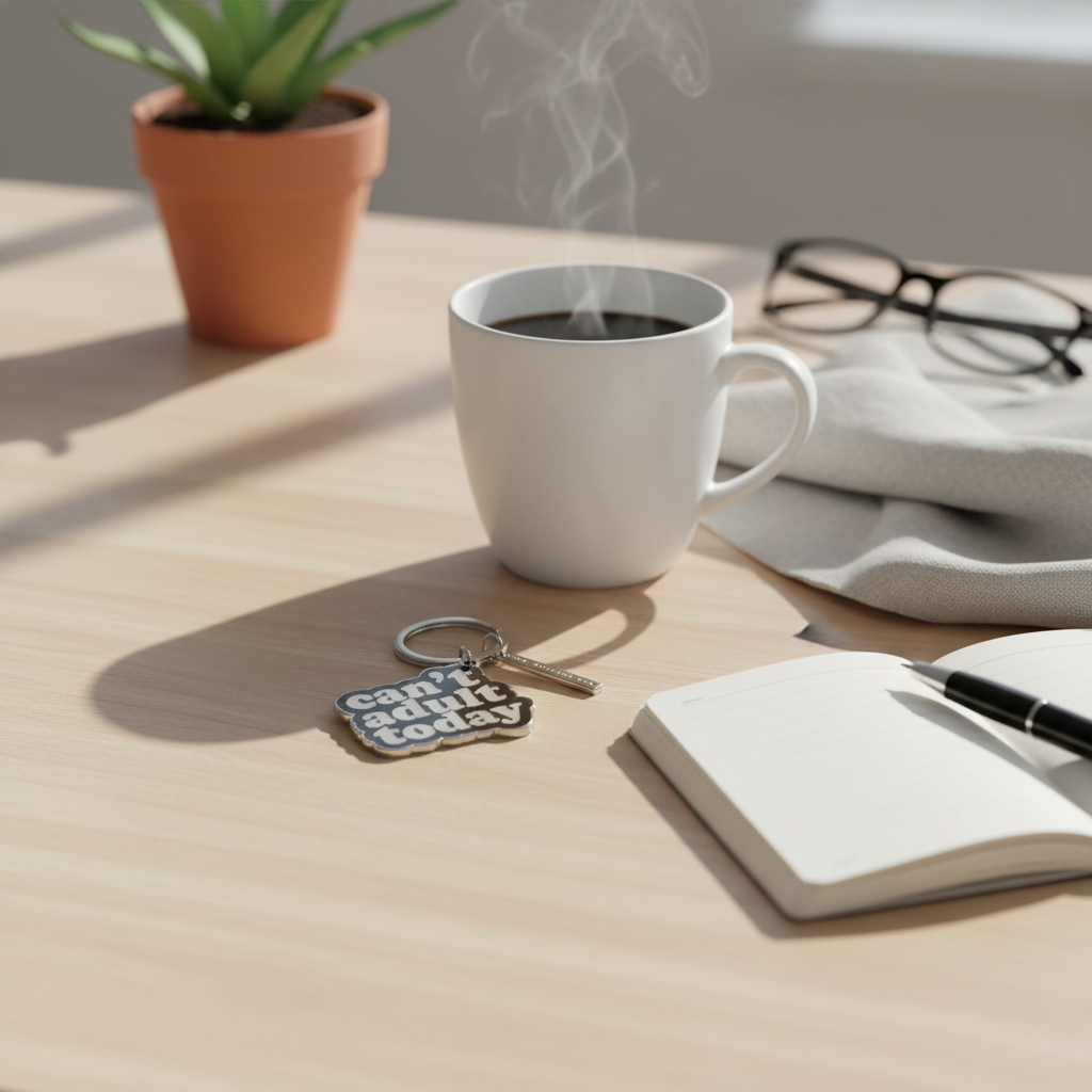 Can't adult teday keychain