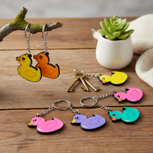 Colored Ducks Keyring