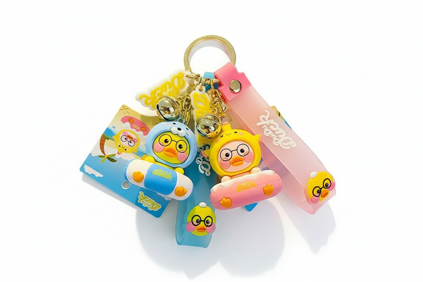 Sleutelhanger met eend en vis