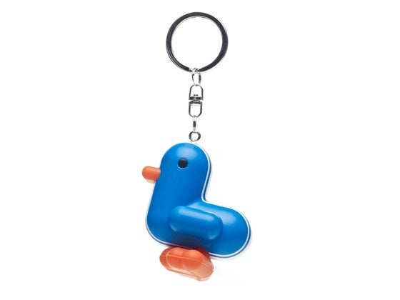 Blauwe Duck Racer sleutelhanger