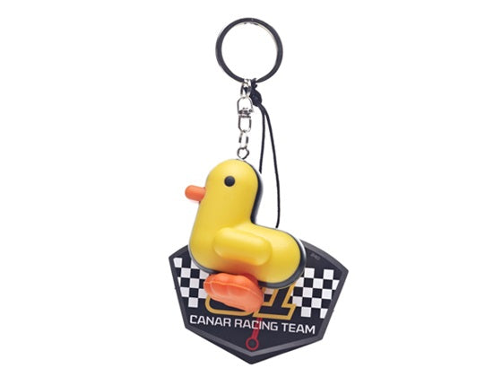 Yellow Duck Racer Key Ring