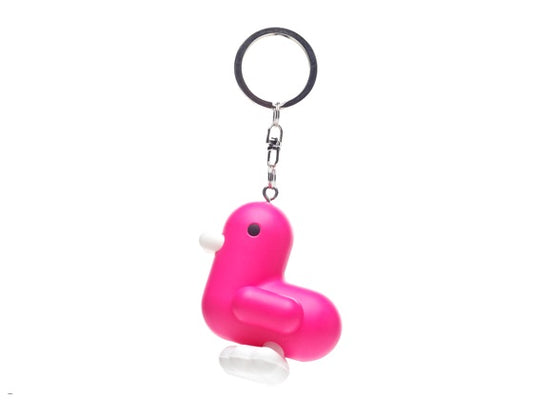 Neon Pink Duck Key Ring