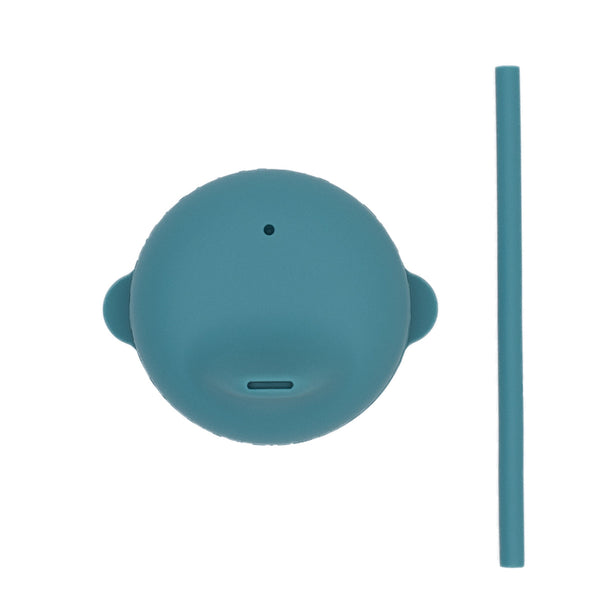 Couvercle et Mini Paille Bleu Canard