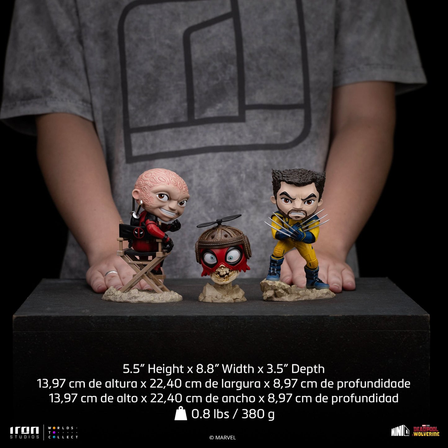 Figurine Deadpool, Wolverine and Headpool (Unmasked) - Deadpool & Wolverine - Mini Co.