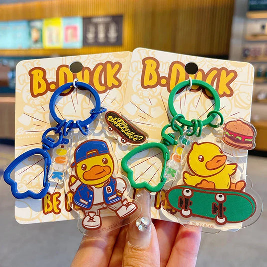 Skateboard Duck Keychain