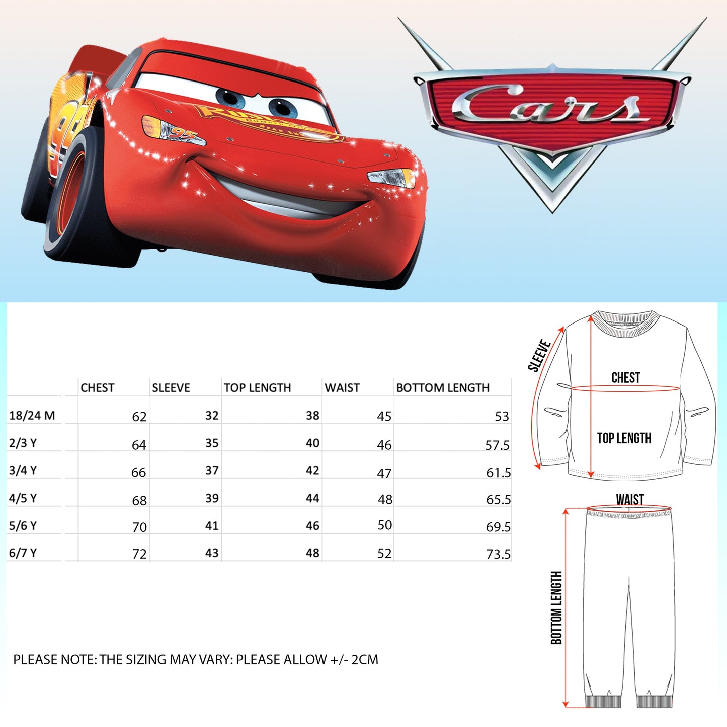 Disney Cars Personalized Pajamas