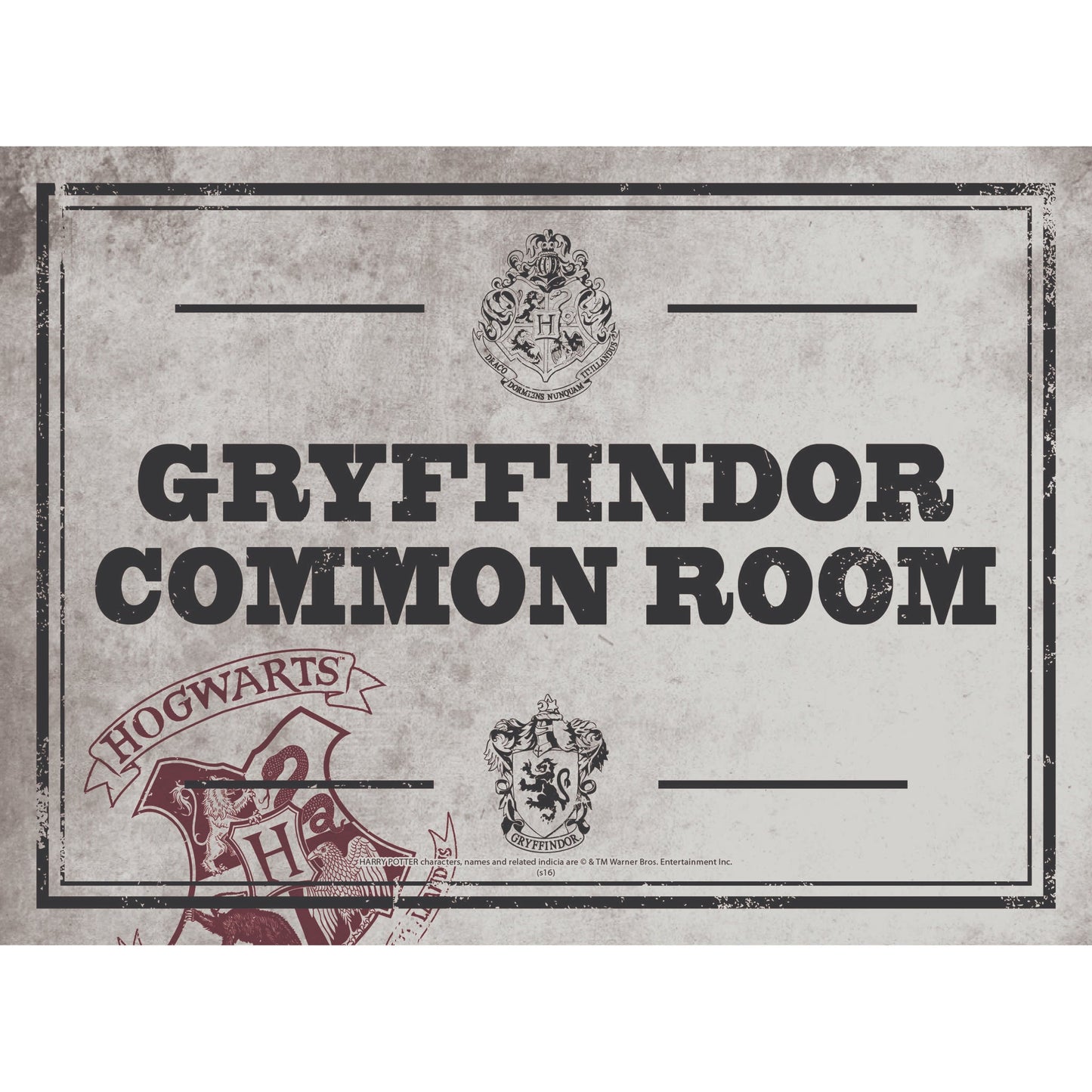 Harry Potter Common Room A5 Decorative Metal Plaque