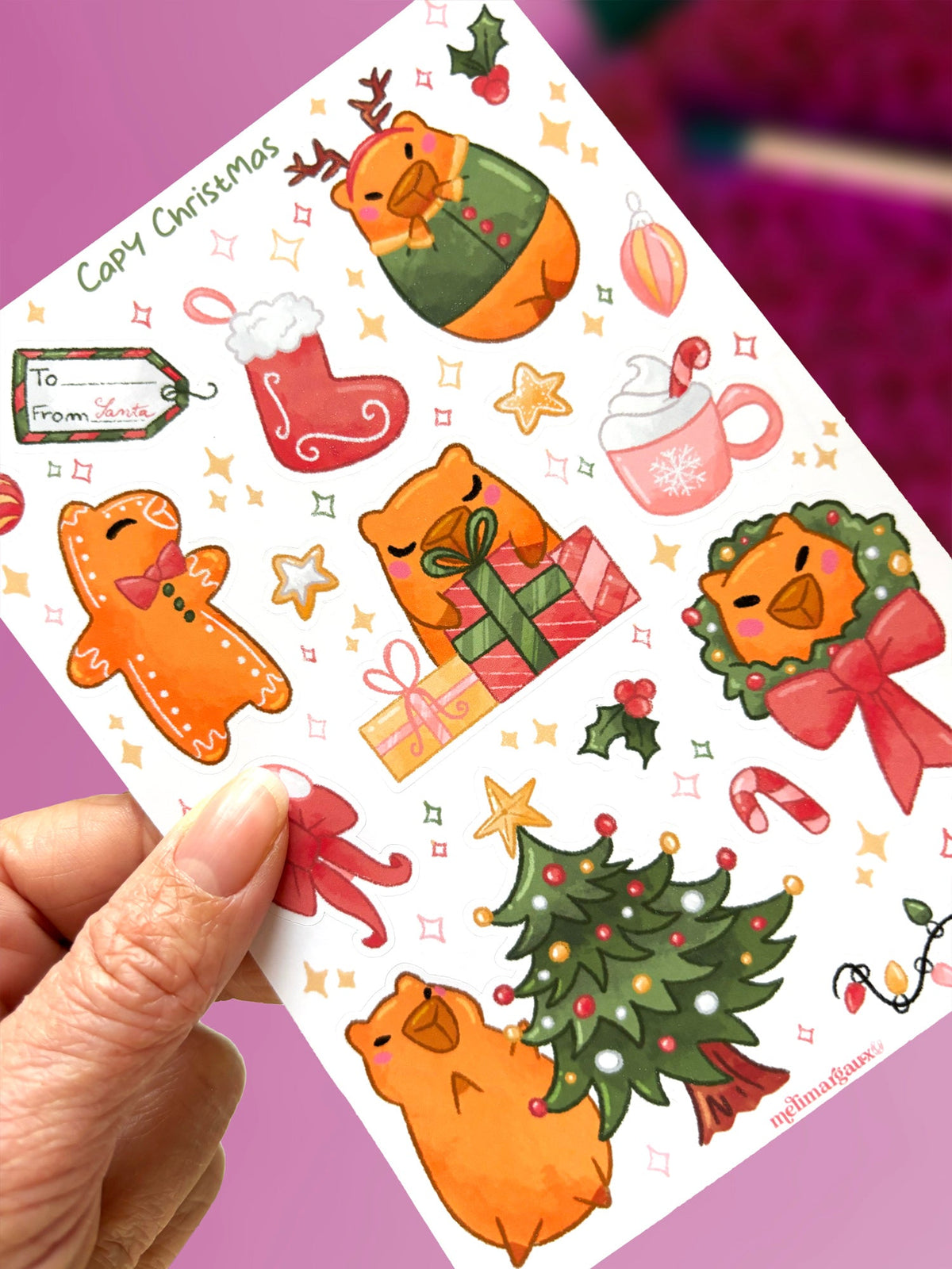 Capy Christmas | Stickerbogen