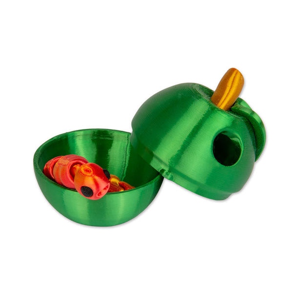 3D PRINTED APPLE AND CATERPILLAR