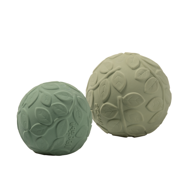 Set van 2 groene sensorische ballen met bladerenmotief