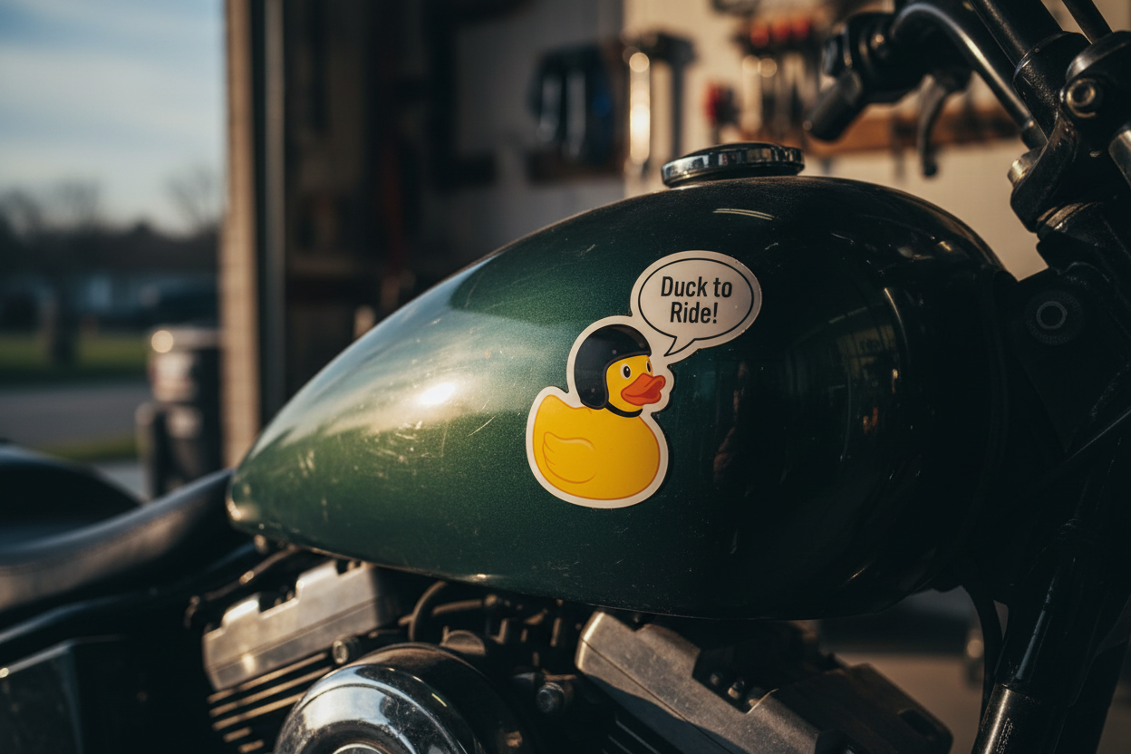 Sticker Autocollant Canard Rider « Duck to Ride! »