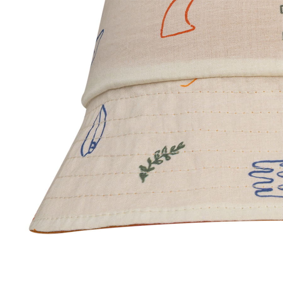 Sun Hat Reversible - Beige/Orange - Surfer