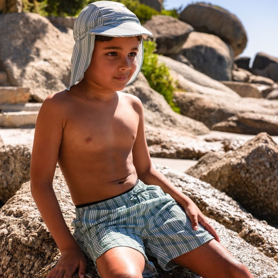 Swim Shorts - Green - Resort Stripes