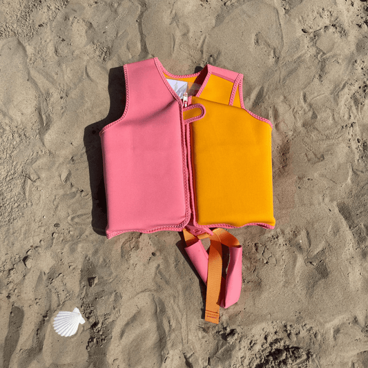 Swim Vest - Orange/Pink - Vivid Clash - 3/6 Years