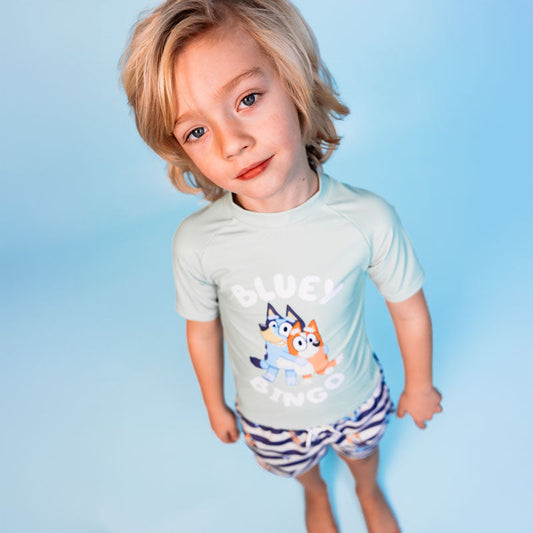 Swimming T-Shirt - Short Sleeve - Green - Bluey