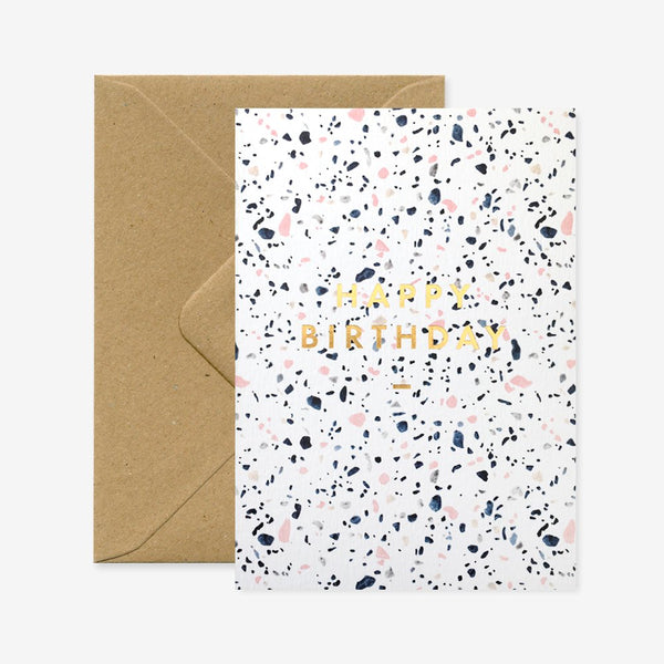 Terrazzo - Carte de voeux - Feuille dorée