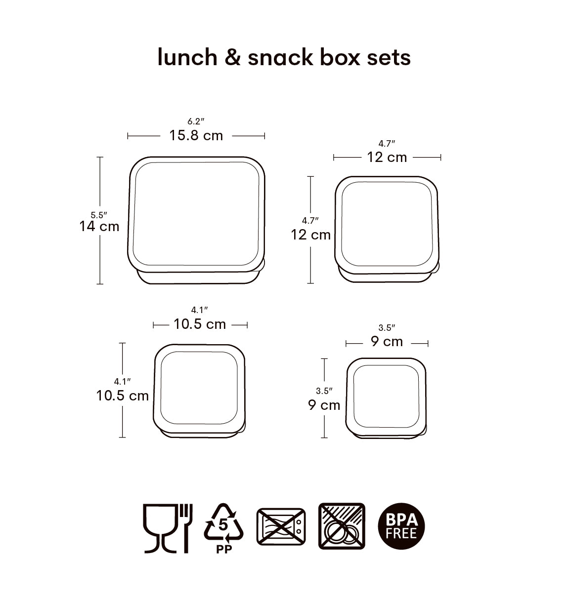 Lot de 4 boîtes repas et goûter - Robots – vue 7 – A Little Lovely Company