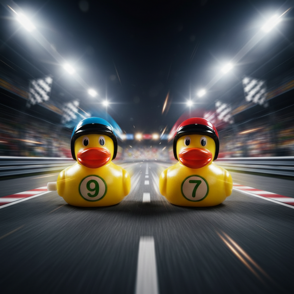 Opwindbare race-eendjes – Een paar opwindbare race-eendjes