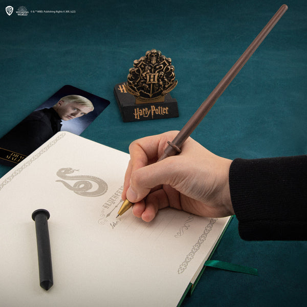 Stylo baguette avec socle & marque-page lenticulaire Drago Malefoy