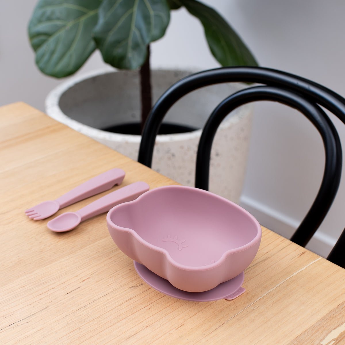 Dusty Rose Bear siliconen kom