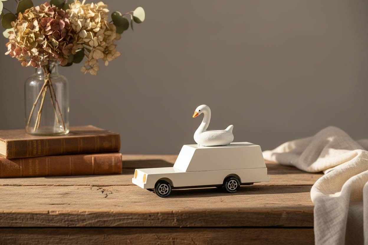 Voiture en Bois Candycar World - Cygne Blanc
