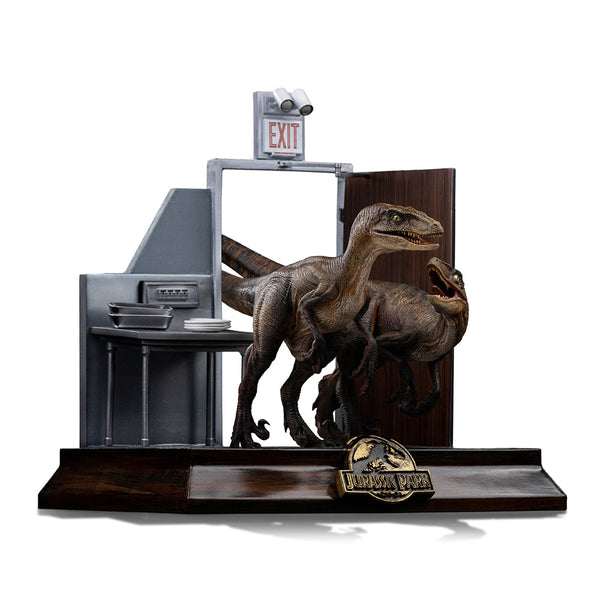 Statue Raptors at the Kitchen's Door - Jurassic Park - Art Scale 1/10 - Jurassic World