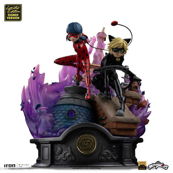 Statue Ladybug and Cat Noir - Miraculous 10th Anniversary Signed Edition - Deluxe Art Scale 1/10