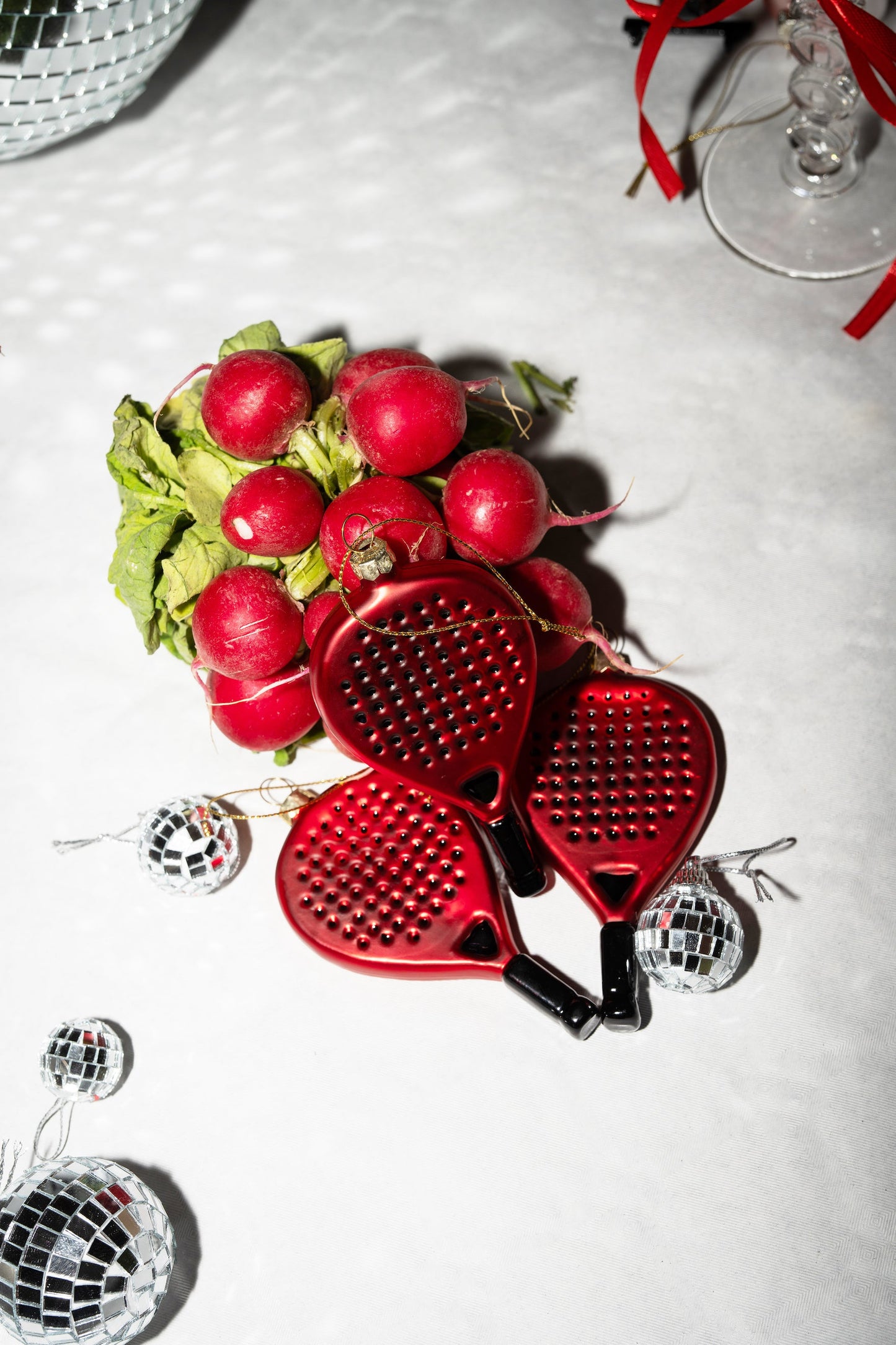Boule de Noël Raquette de Padel Rouge