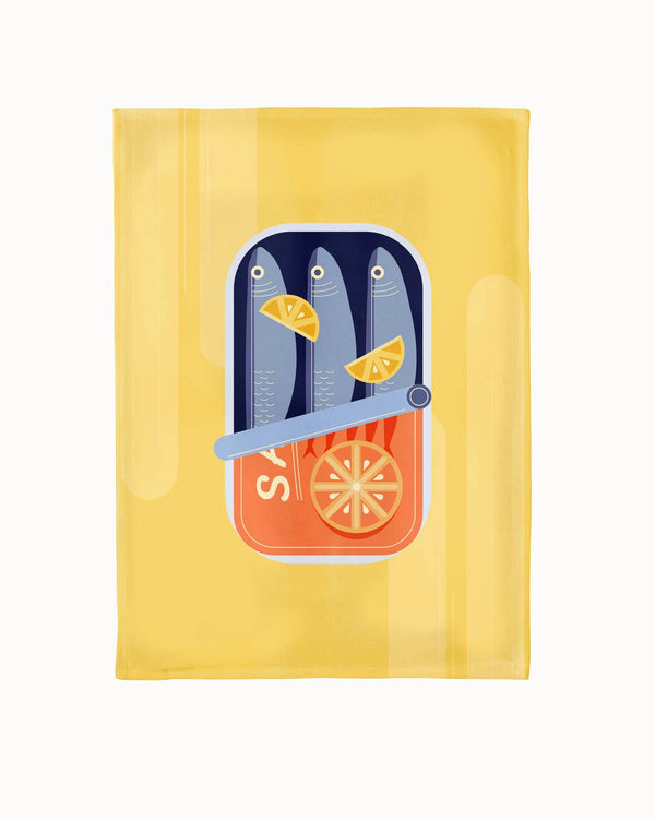 Biologische keukendoek - Sardientjes voor het avondeten