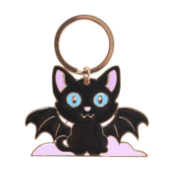 Gotische vleermuis-kat sleutelhanger