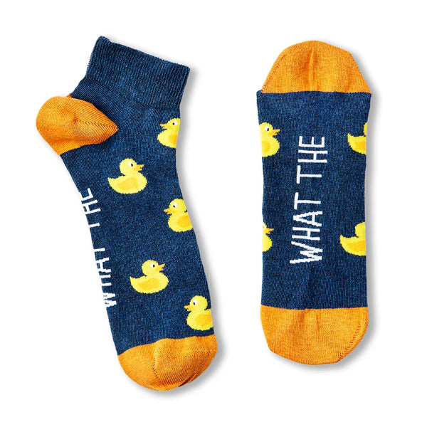 "What The Duck" korte sokken met eendje