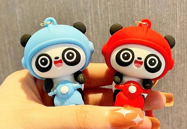 Porte Clés Panda Scooter Rouge