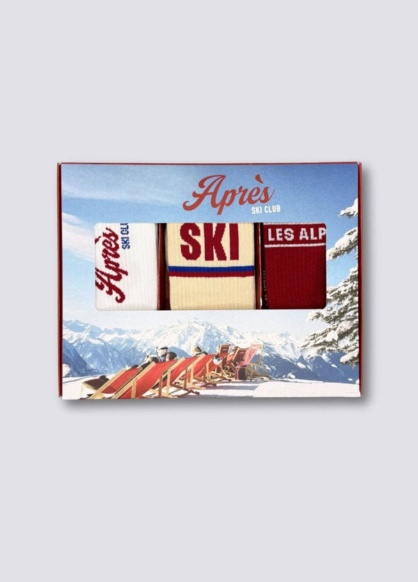 3-pack sokken "APRÈS-SKI, SKI, LES ALPES"