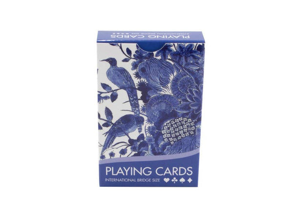 Cartes à jouer, oiseaux bleu de Delft