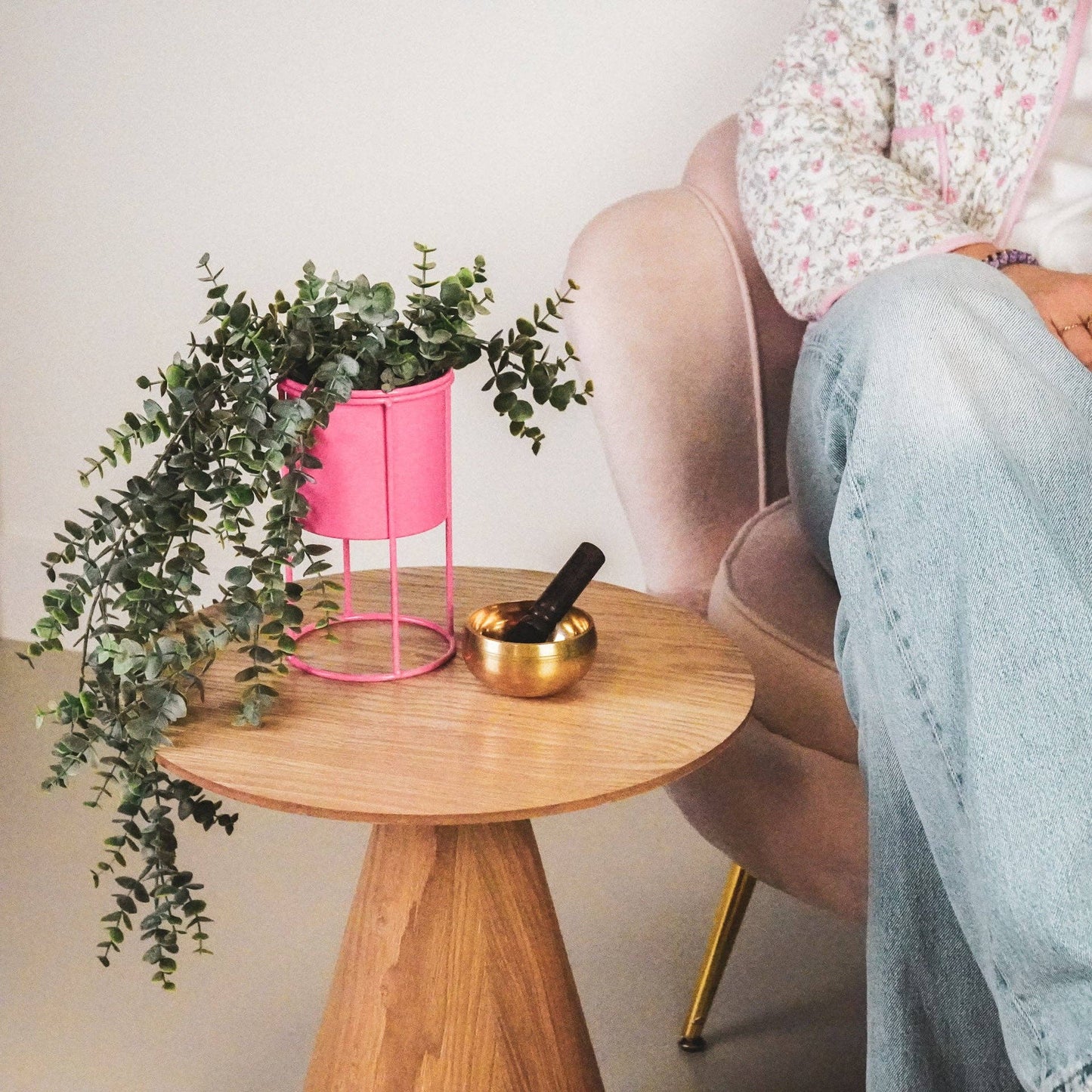 Plant stand - Metal - Pink - 11x11x19cm