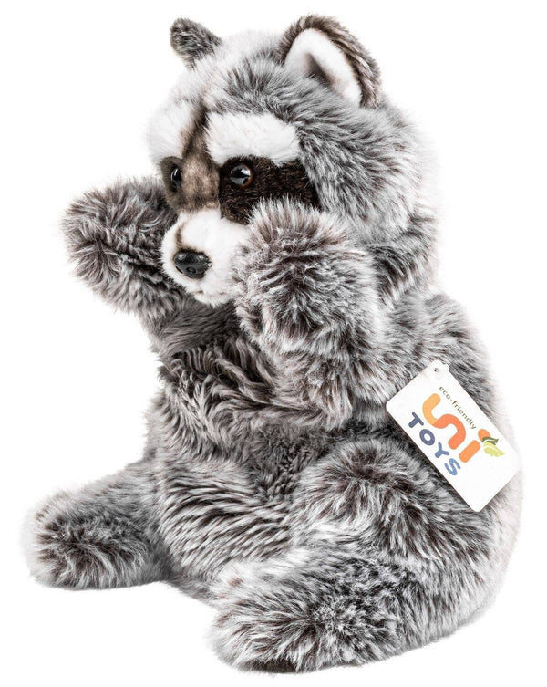 Marionnette à main en forme de raton laveur - 26 cm (hauteur) - peluche Uni Toys