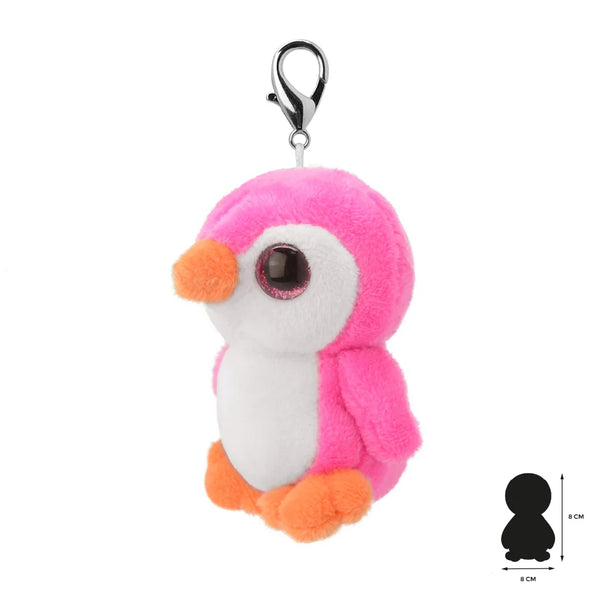 Roze pinguïn pluche sleutelhanger