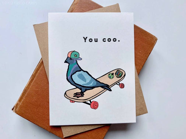 Carte de vœux Pigeon « You Coo. »
