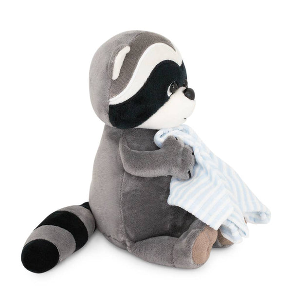Pluche knuffel Denny de wasbeer met handdoek, 20 cm