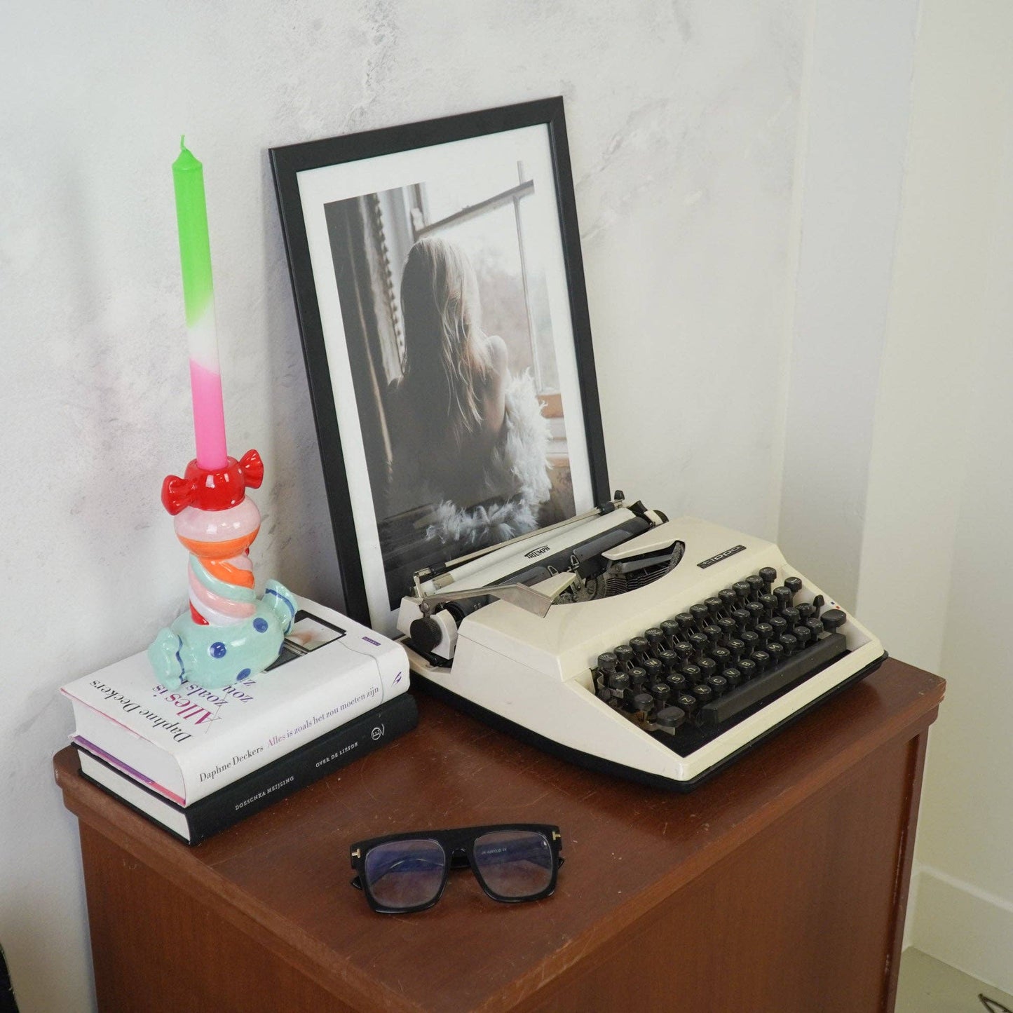 Toffee Candy Candle Holder - Multicoloured - 13x7x20cm