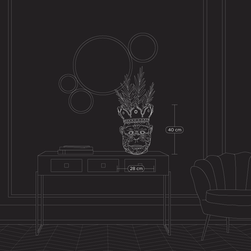 Tête de singe Kong, or