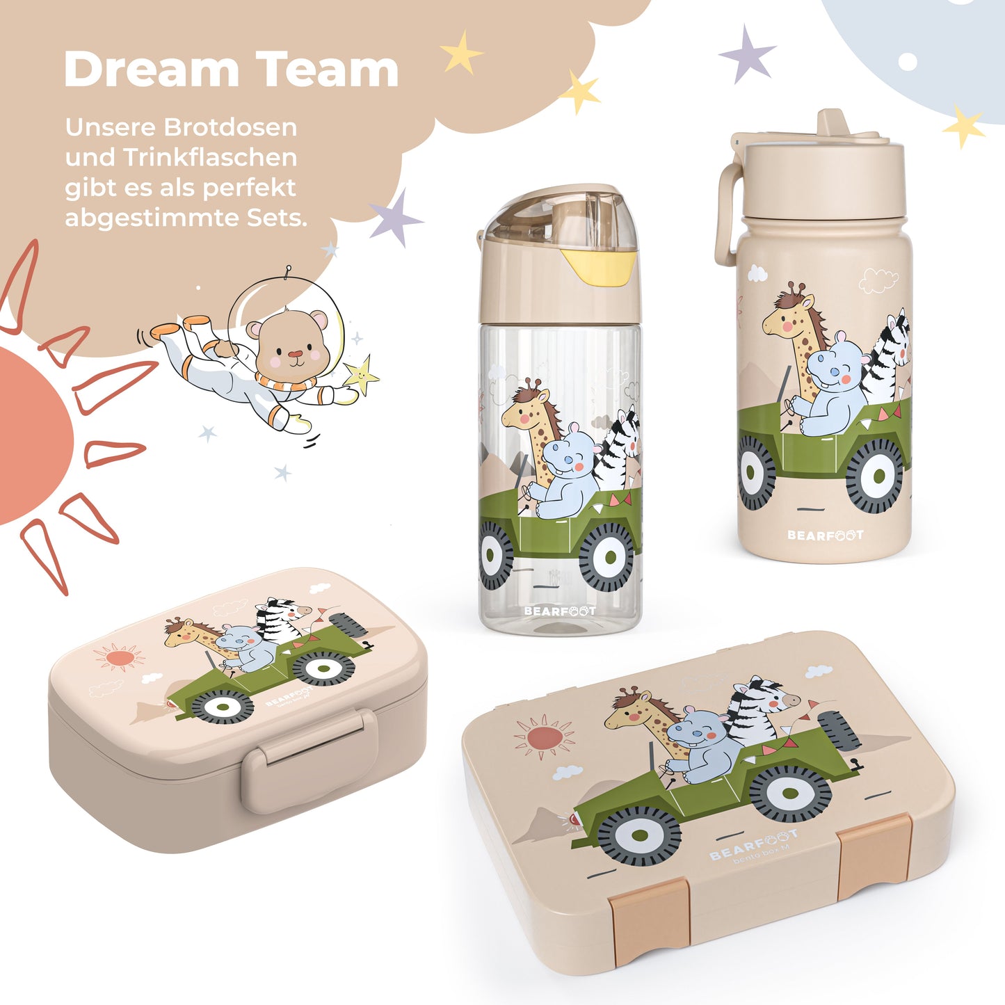 Trinkflasche Kinder leichte Wasserflasche - Safari braun