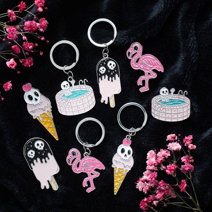 "Melting Goth Ice Cream" Enamel Pins