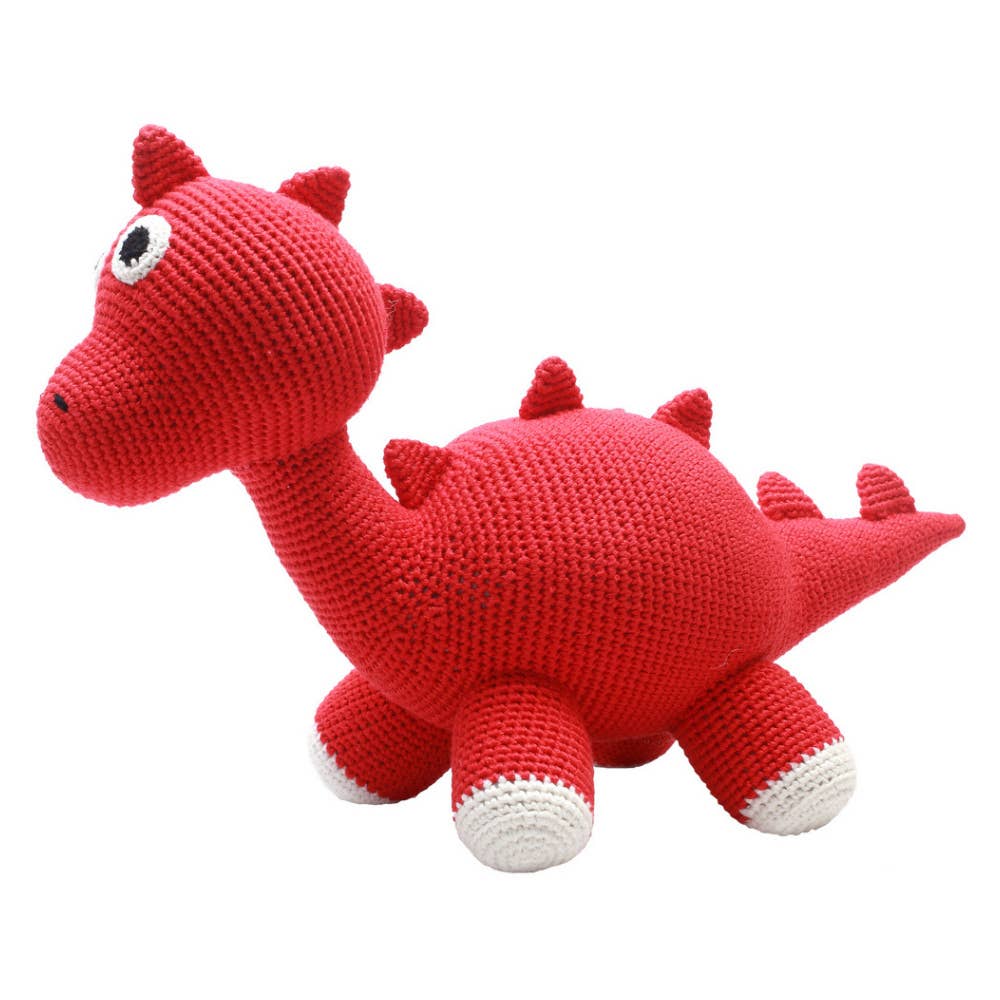 XXL crocheted dinosaur plush toy - Red