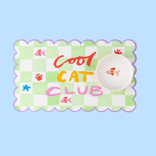 Tapis pour nourriture pour animaux Cool Cat Club