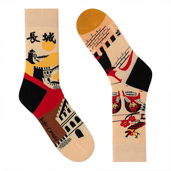 Chaussettes Dépareillées Chine « la Grande Muraille de Chine »