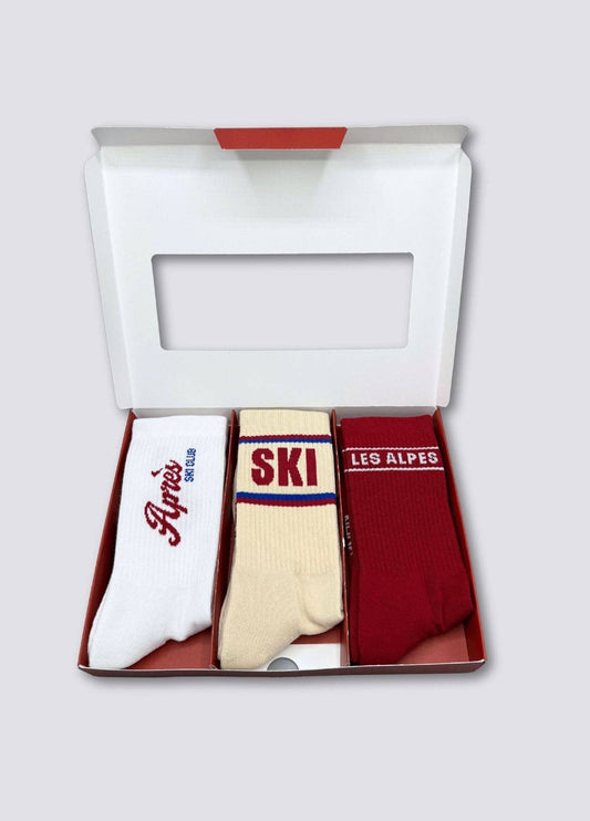 Chaussettes 3-Pack « APRÈS-SKI, SKI, LES ALPES »