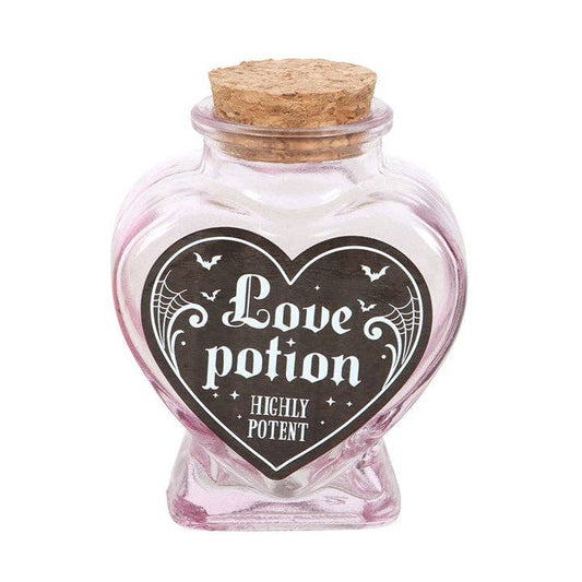 Decorative glass bottle in the shape of a heart, Love Potion