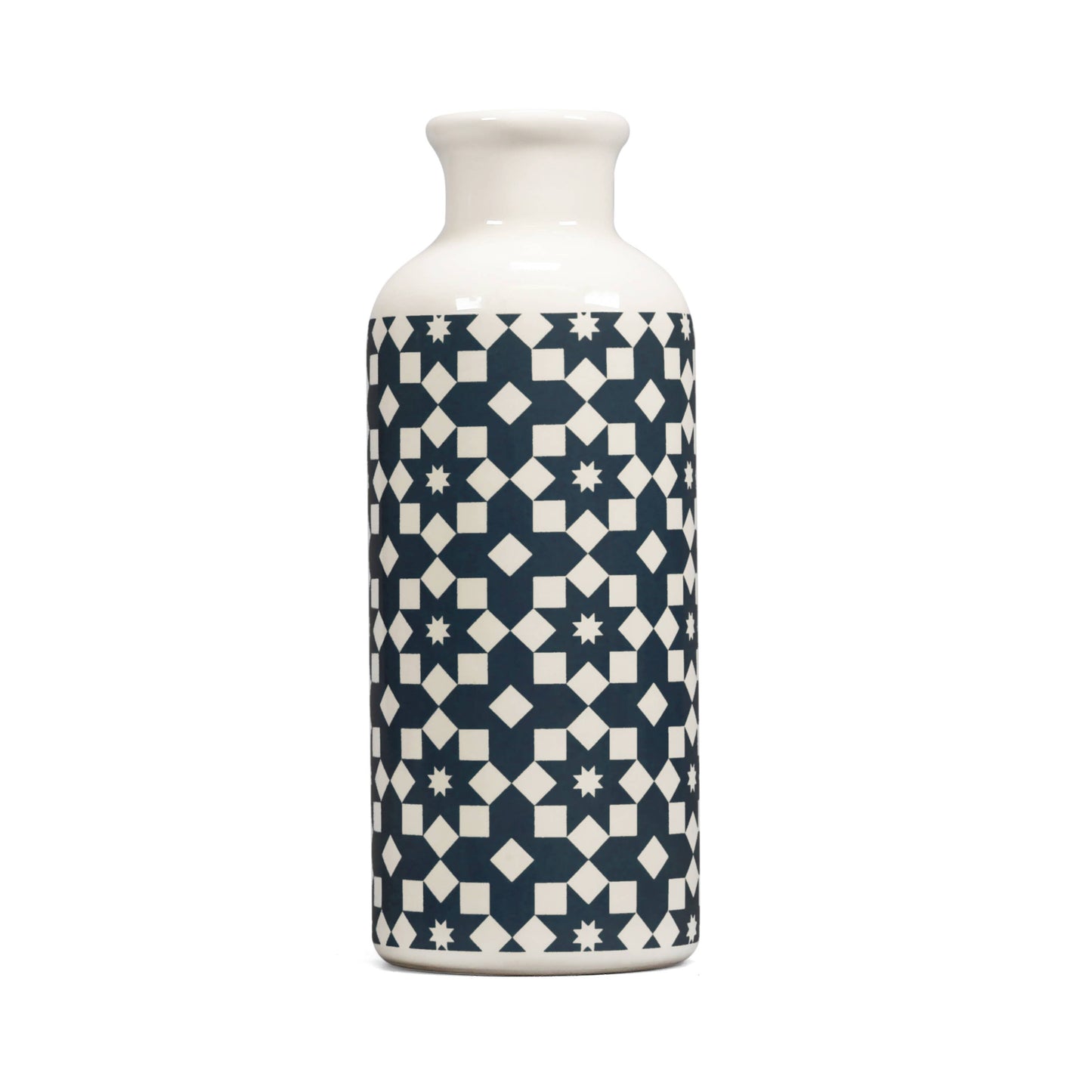 Vase en céramique, design, bleu foncé, gris