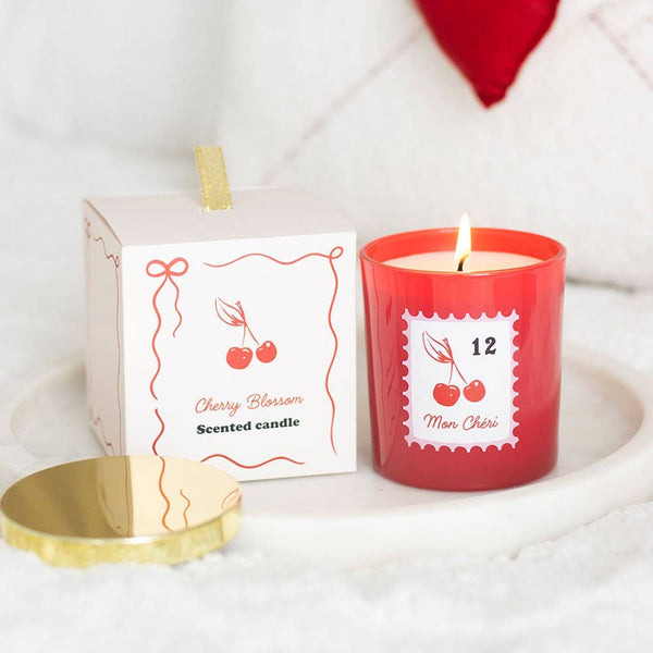 Bougie Saint-Valentin Fleur de Cerisier « Mon Cheri »